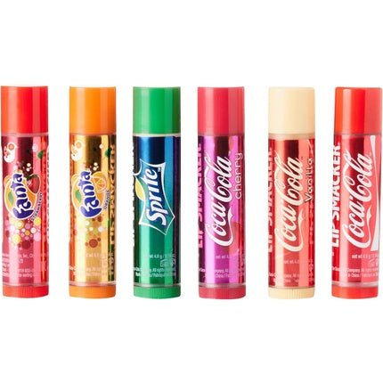 Lip Smacker Coca - Cola Collection Gift Set with Coca - Cola Sleep Mask Fanta and Sprite Flavoured Lip Balms Assorted Authentic Coca Cola - Flavoured Lip Balm with Red Sleep Mask Travel Set 2023 Version Tin Collection - Maison des fragrances
