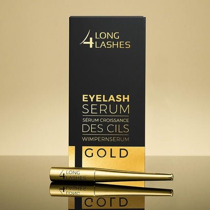 Long4Lashes GOLD High Capacity Exclusive Eyelash Serum 4ml - Superstar Formula with Plant - Based Ingredients - Maison des fragrances