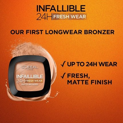 L'Oréal Infaillible 24h Fresh Wear Matte Bronzer Shade 400 Tan Doré - Maison des fragrances