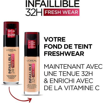 L'Oréal Paris 32hr Fresh Wear Liquid Foundation 30 Rose Pearl 30ml - Maison des fragrances