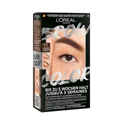 L'Oréal Paris Brow Color for a Radiant and Perfectly Groomed Look Ammonia - Free Brow Color 3.0 Dark Brown - Maison des fragrances
