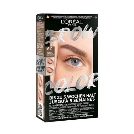 L'Oréal Paris Brow Color for a Radiant and Perfectly Groomed Look Ammonia - Free Brow Color 6.0 Light Brown - Maison des fragrances