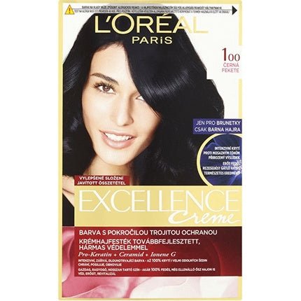 L'Oréal Paris Excellence Creme Triple Protection 100 Black Permanent Hair Color 48ml - Maison des fragrances