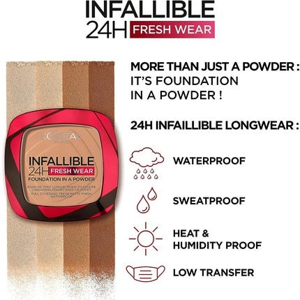 L'Oreal Paris Infaillible 24h Fresh Wear Foundation In A Powder - 20 Ivory, 9g - Maison des fragrances