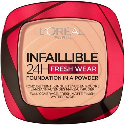 L'Oréal Paris Infallible 24H Fresh Wear Foundation in a Powder Full Coverage Longwear Weightless Smooth Finish Waterproof and Transfer - proof 9g 245 Golden Honey - Maison des fragrances