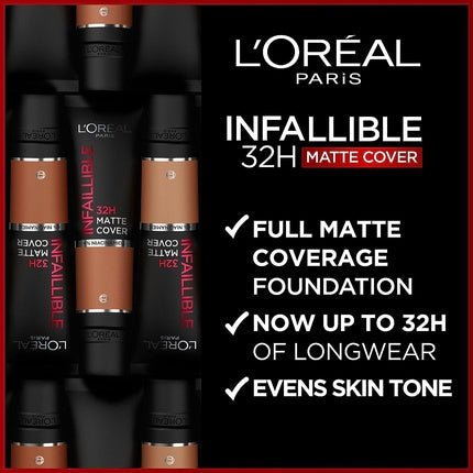 L'Oréal Paris Infallible 24h Matte Cover Foundation 30ml 290 Golden Amber - Maison des fragrances