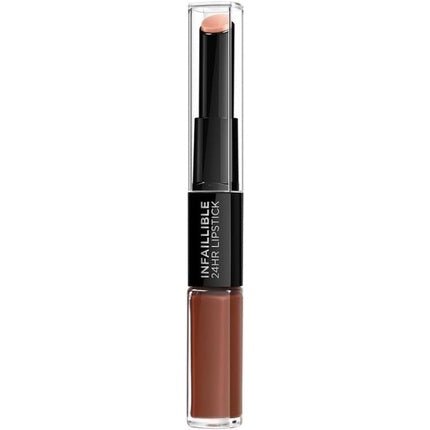 L'Oreal Paris Infallible 24HR 2 Step Lipstick 117 Perpetual Brown 1 Count - Maison des fragrances
