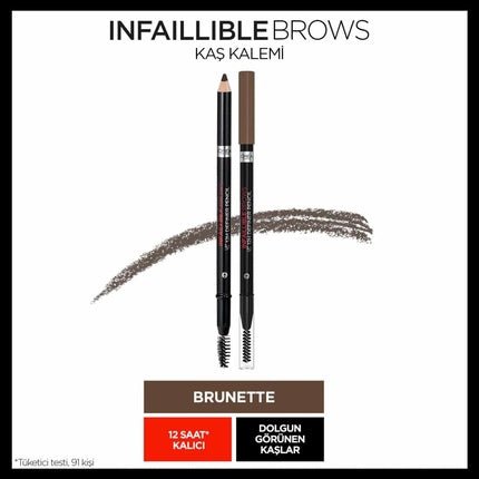 L'Oréal Paris Infallible Brows 12H Brow Definer Pencil 3.0 Brunette for Perfectly Shaped and Precisely Defined Eyebrows 1ml - Maison des fragrances