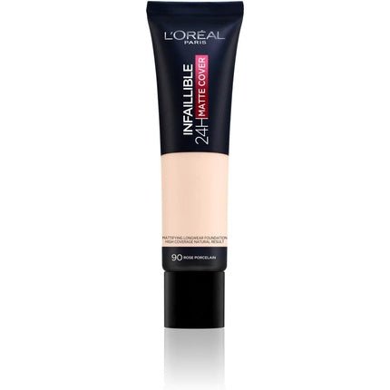 L'Oreal Paris Infallible Matte Cover 24hour Foundation 90 Rose Porcelain 30ml - Maison des fragrances