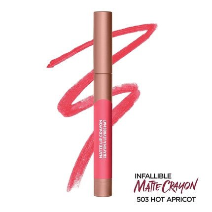 L'Oreal Paris Infallible Matte Lip Crayon Hot Apricot 1 Count - Maison des fragrances
