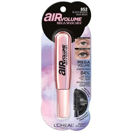 L'Oreal Paris Makeup Air Volume Mega Mascara Lightweight Long - lasting Volumizing Mascara 0.3 Fl Oz Washable Black Brown - Maison des fragrances