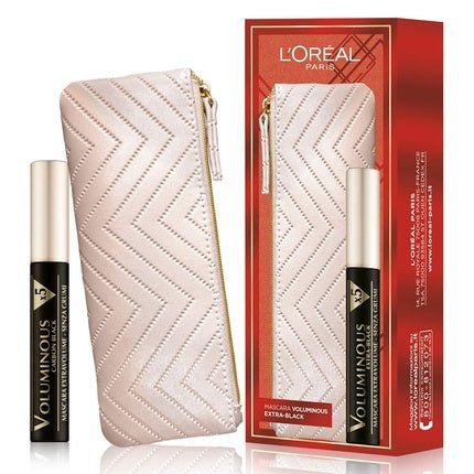 L'Oréal Paris Makeup Set Gift Idea for Women Voluminous Extra Black Mascara and Mini Cosmetic Bag - Maison des fragrances