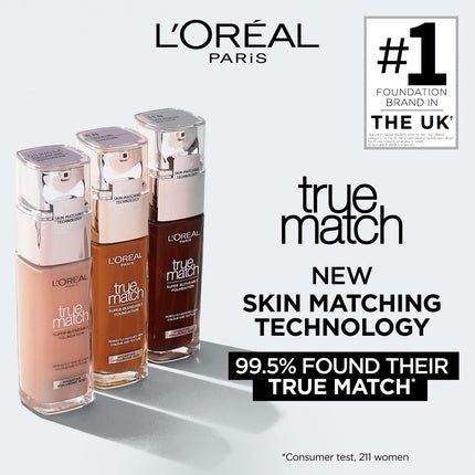 L'Oréal Paris True Match Liquid Foundation with Hyaluronic Acid and SPF 30ml 6.5N Desert - Maison des fragrances