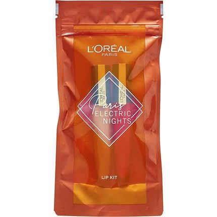 L'Oreal Rouge Signature Nude and Red Lipstick Duo Paris Electric Nights Lip Kit Makeup Gift Set for Women - Maison des fragrances