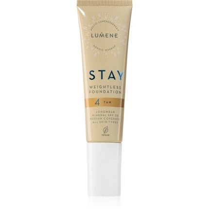 LUMENE Stay Weightless Foundation SPF30 No4 Tan 30ml - Maison des fragrances