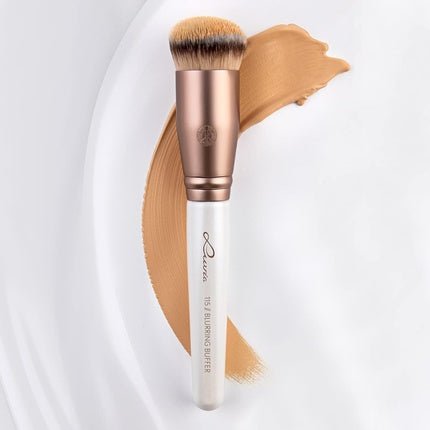 Luvia Blurring Buffer Foundation Makeup Brush for Light and Even Blending Vegan Cosmetic Brush Pearl/Coffee - Maison des fragrances