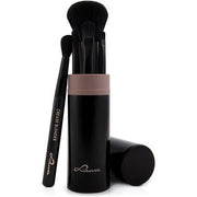 Luvia Espresso Travel Make - Up Brush Set with 5 Cosmetic Brushes and Storage - Black Vegan - Maison des fragrances