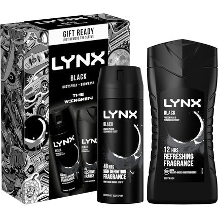 LYNX Black The Wingmen Duo Deodorant Gift Set Body Wash & Body Spray 2 Piece - Maison des fragrances