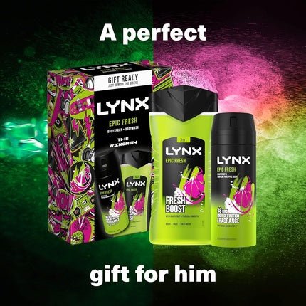 LYNX Epic Fresh The Wingmen Duo Deodorant Gift Set Body Wash & Body Spray 2 Piece - Maison des fragrances