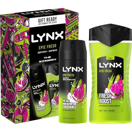 LYNX Epic Fresh The Wingmen Duo Deodorant Gift Set Body Wash & Body Spray 2 Piece - Maison des fragrances