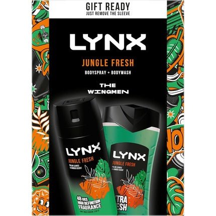 LYNX Jungle Fresh The Wingmen Duo Deodorant Gift Set Body Wash & Body Spray 2 Piece - Maison des fragrances