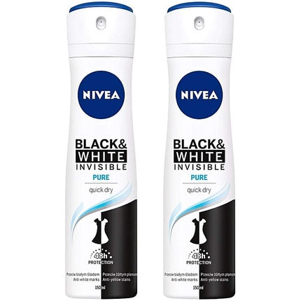 Black & White Invisible Pure Antiperspirant Spray 150ml Nivea