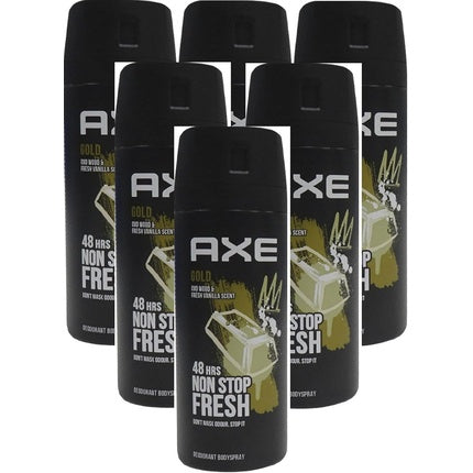 Axe Deodorant Body Spray Gold 150ml - Pack of 6 Axe/Lynx