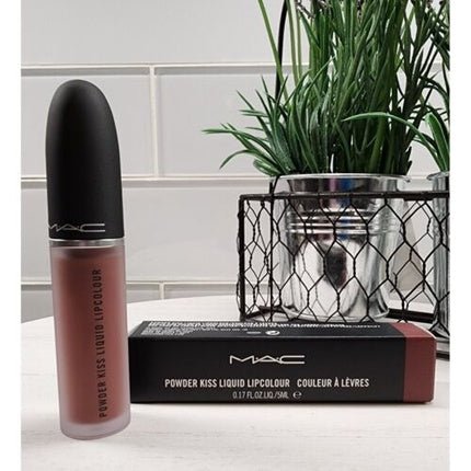 MAC Powder Kiss Liquid Lipcolor Over the Taupe 997 Full Size 0.17oz Lip Color - Maison des fragrances