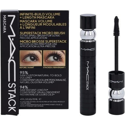 Mac Stack Micro Brush Mascara Black 12ml - Maison des fragrances