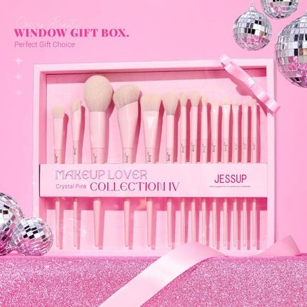 Makeup Lover Crystal Pink Collection Iv Makeup Brush Set T495 14 Pieces - Maison des fragrances