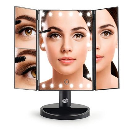 Makeup Mirror with 24 LEDs Dimmable 3 - Way Optics 2x and 3x Magnification - Maison des fragrances
