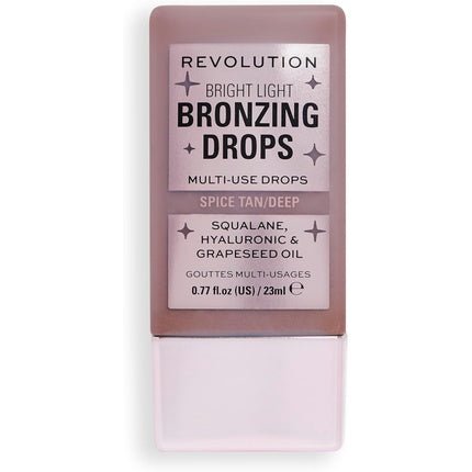 Makeup Revolution Bright Light Bronzing Drops with Hyaluronic Acid Sun - Kissed Finish Deep Bronze Spice 23ml - Maison des fragrances