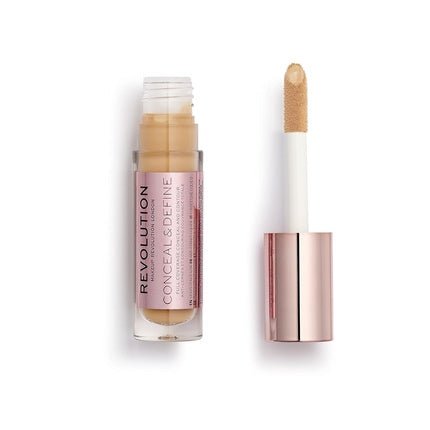 Makeup Revolution Conceal and Define Concealer Full Coverage Matte Finish C9.2 for Medium/Tan Skin Tones Vegan Cruelty - Free 0.7 Fl Oz - Maison des fragrances