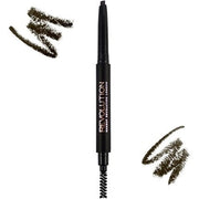 Makeup Revolution Duo Brow Eyebrow Pencil and Brush Dark Brown 1 Count - Maison des fragrances