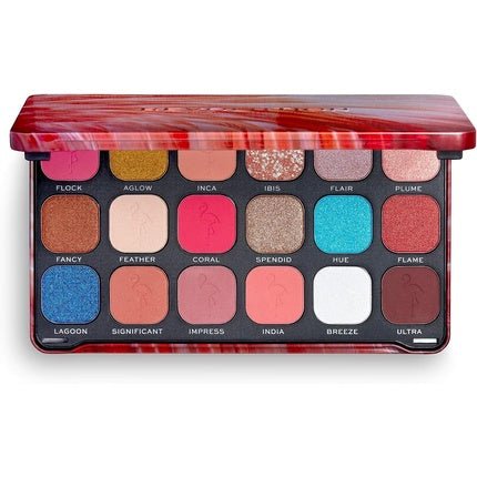 Makeup Revolution Forever Flawless Eyeshadow Palette Flamboyance Flamingo 18 Shades 19.8g - Maison des fragrances