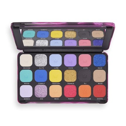 Makeup Revolution Forever Flawless Good Vibes Hype Eyeshadow Palette 18 Shades 19.8g - Maison des fragrances