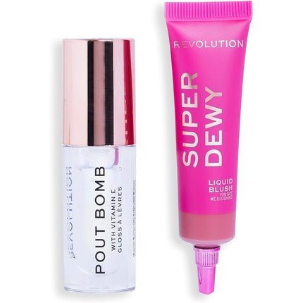 Makeup Revolution Icons Gift Set Lip Gloss Liquid Blush Pink Gift Box Included - Maison des fragrances