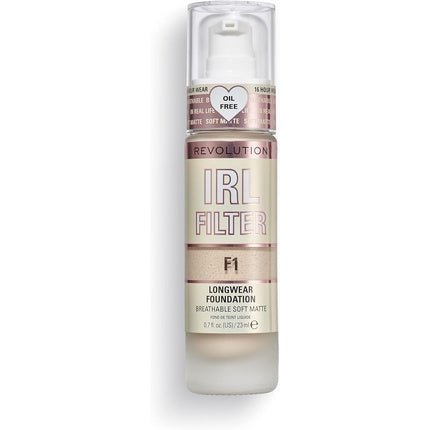 Makeup Revolution IRL Filter Longwear Foundation Medium to Full Coverage Matte Finish 16 Hour Wear F1 Fair To Light Skin Tones 23ml - Maison des fragrances