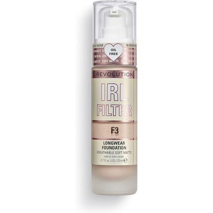 Makeup Revolution IRL Filter Longwear Foundation Medium to Full Coverage Matte Finish 16 Hour Wear F3 23ml - Maison des fragrances