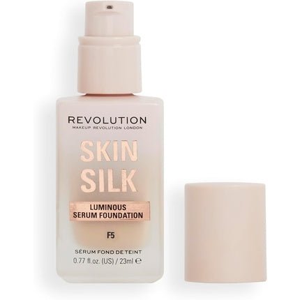 Makeup Revolution Skin Silk Serum Foundation Light to Medium Coverage with Hyaluronic Acid 23ml F5 - Maison des fragrances