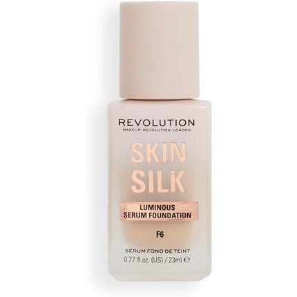 Makeup Revolution Skin Silk Serum Foundation Light to Medium Coverage with Hyaluronic Acid 23ml F6 - Maison des fragrances