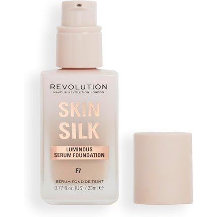 Makeup Revolution Skin Silk Serum Foundation Light to Medium Coverage with Hyaluronic Acid 23ml F7 - Maison des fragrances