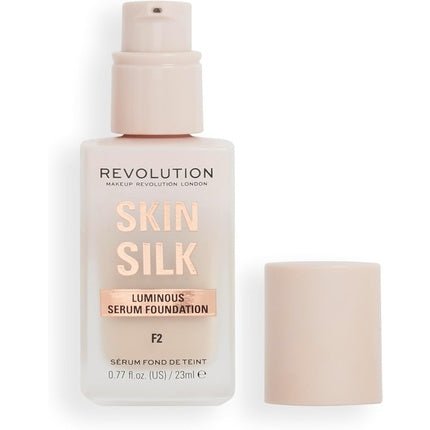 Makeup Revolution Skin Silk Serum Foundation Light to Medium Coverage with Hyaluronic Acid F2 23ml - Maison des fragrances