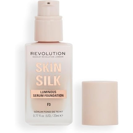 Makeup Revolution Skin Silk Serum Foundation Light to Medium Coverage with Hyaluronic Acid F3 23ml - Maison des fragrances