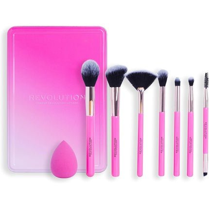 Makeup Revolution The Brush Edit Gift Set 7 Brushes for Eyes, Highlighter, and Face 1 Sponge for Blending - Maison des fragrances