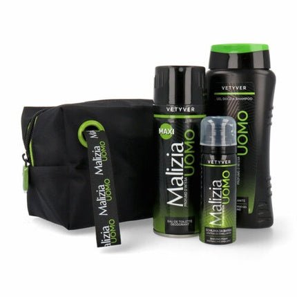 Malizia Uomo Vetyver Gift Set with 3 Items and Toiletry Bag - Maison des fragrances