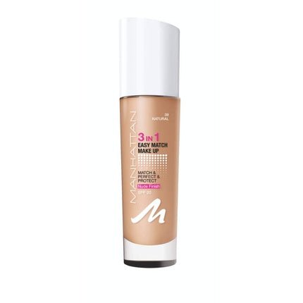 Manhattan 3in1 Easy Match Make Up Oil - Free Foundation for Flawless Skin 30ml Color 39 Natural - Maison des fragrances