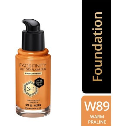 Max Factor Facefinity 3 - in - 1 All Day Flawless Foundation SPF 20 Warm Praline 30ml - Maison des fragrances