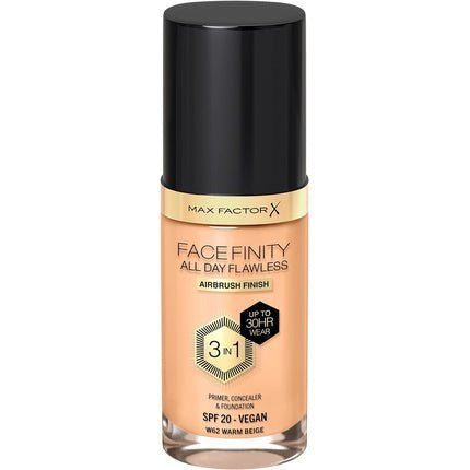 Max Factor Facefinity 3 - in - 1 All Day Flawless Liquid Foundation SPF 20 62 Warm Beige 30ml - Maison des fragrances