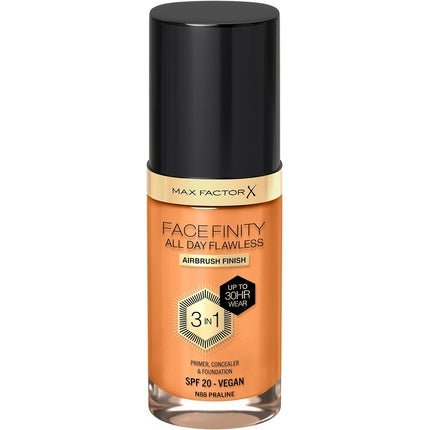 Max Factor Facefinity 3 - in - 1 All Day Flawless Liquid Foundation SPF 20 88 Praline 30ml - Maison des fragrances